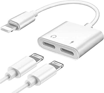 2022 MFi正規認証品 iPhone イヤホン 充電 2in1 変換 アダプタ 充電 イヤホン 同時 二股接続ケーブル iphone 用 イヤホン 変換 ケーブル 通話可能 音楽調節 純正品素材やチップを採用 iPhone13/12/Xs/Xs