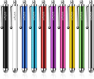 Mixoo スタイラスペン タッチペン 10本セットipad iphone Androidスマートフォン タブレット対応 多色 導電繊維製ペン先