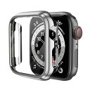 KIMOKU コンパチブル Apple Watch ケース Series 6/SE/5/4 44mm PC+TPE材質 保護ケース 高耐久 耐衝撃 コンパチブルアップルウォッチ ケース超軽量 保護カバー シルバー