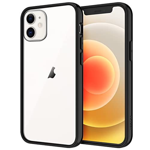 JEDirect iPhone12 mini ケース (5.4インチ専用) 衝撃吸収 バンパーカバー 傷つけ防止 クリアバック (ブラック)