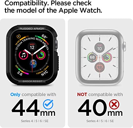 Spigen Apple Watch ケース 44mm Series SE/Series 6 / Series 5 / Series 4 対応 落下 衝撃 吸収 タフネスデザイン 保護カバー アップルウォッチケース ラギッド アーマー 06