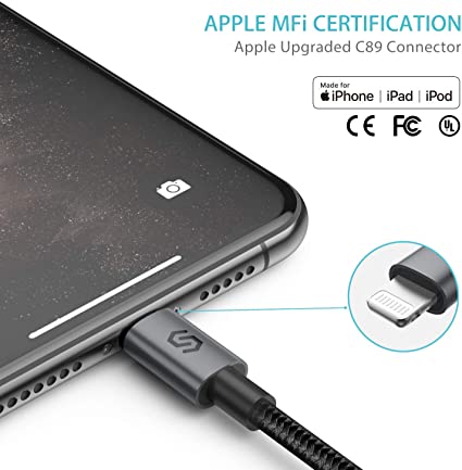 「令和進化モデル」Syncwire ライトニングケーブル 1M Apple認証 最新C89コネクタ /超高耐久ナイロン/断線に強い iPhone 充電ケーブル 急速充電 iPhone 12/12 mini/12 Pro/12 Pro Max/ 11/
