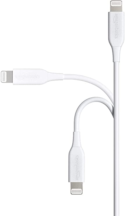 ベーシック ライトニングケーブル USB MFi認証 iPhone充電ケーブル ホワイト 1.8m 2本入