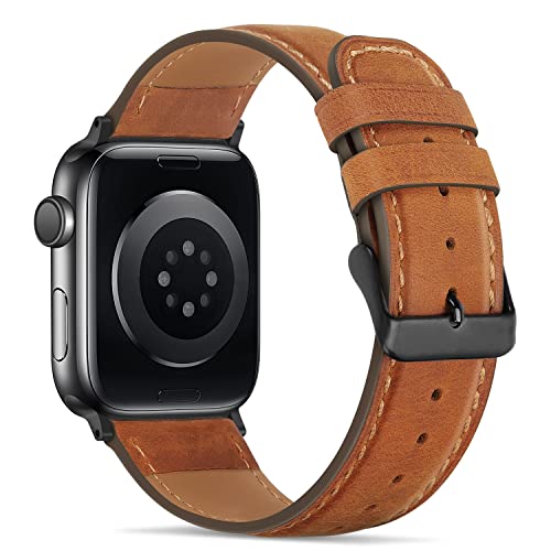 AJ WORKS SHOPのTasikar コンパチブル Apple Watch バンド 49mm 45mm 44mm 42mmアップルウォッチ バンド， 高級 本革 交換バンド ビジネス Apple Watch Ultra シリーズ8 /7 / 6 / 5 / 4 / 3 /｜アングル2