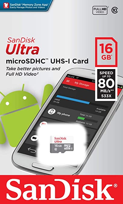 SanDisk microSDHC ULTRA 16GB 80MB/s SDSQUNS-016G Class10 サンディスク 「並行輸入品」