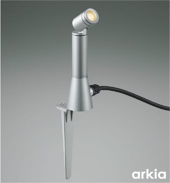 品番：AU55799 品名：LEDエクステリアスパイクスポット 価格：28000円 メインスペック 器具ジャンル：エクステリアライト 光源光色：LED（電球色） 税抜価格：28,000円 その他の属性：60W相当 LED 本体：アルミダイカスト・サテンシルバー塗装 パネル：アクリル・透明 ●本体長-51 埋込深-175 地上高-226 本体幅-φ35mm 重-1.1kg ●消費電力：5.7W ●定格光束：575 lm ●固有エネルギー消費効率：100.8 lm/W ●演色性：Ra93 ●色温度：2700K ●光束維持時間：40,000時間 ●照射近接限度10cm ●キャブタイヤケーブル5.0m付 ●IP44 ●耐塩仕様 ●調光器併用不可 ●キャブタイヤケーブルを切断して接続する場合は別途ジョイントボックス（市販品）が必要です ●10VA（100V） あかり専科掲載頁：507頁 あかり専科掲載ページ：507ページ メーカー希望小売価格はメーカーカタログに基づいて掲載しています