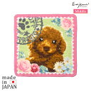 日本製 タオルハンカチ 20cm プードル ミドルサイズ シェニール織 アーンジョー ギフト プレゼント