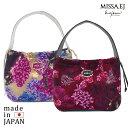 日本製 MISSA.EJ(ミッサイージェー):セミショルダー ローズシリーズ 肩掛け ショルダーバッグ 軽量バッグ シェニール織 アーンジョー