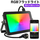 進化版 RGBフラッドライト 2個セット 屋外 64個の投光照明種類色変更 LEDフラッドライト APPコントロール