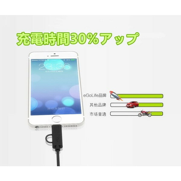 ������̵���� Apple MFIǧ�� for ��Х���Хåƥ꡼��Android���ޡ��ȥե���iPhone,iPad,iPod ���š��ǡ���ž�������֥��LightningUSB & microUSB��
