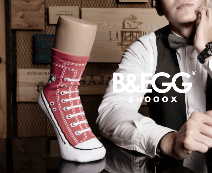 メール便185円 B&EGG SHOOX スニーカー型 ソックス 靴下 ユニセックス begg-shoox-sp RSL
