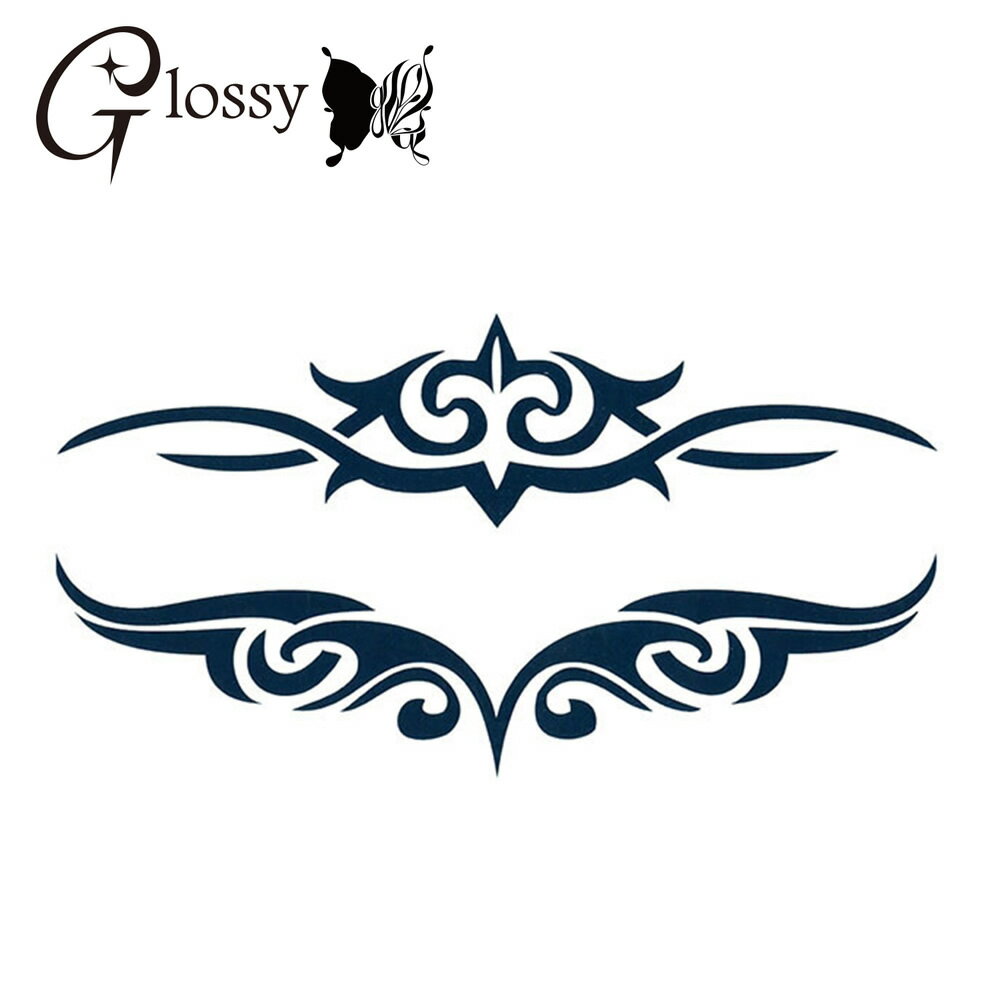 タトゥーシール トライバル モノクロシルエット (GT-095) Tattoo フェイクタトゥーシール トライバル (ゆうパケット対応)