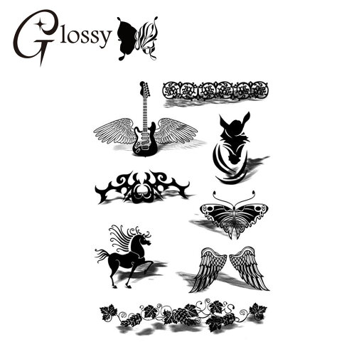 タトゥーシール アート 3Dモノクロシルエット (GT-335) Tattoo フェイクタトゥーシール トライバル(ゆうパケット対応) タトゥーシール アート 3Dモノクロシルエット (GT-335) Tattoo フェイクタトゥーシール トライバル(ゆうパケット対応)