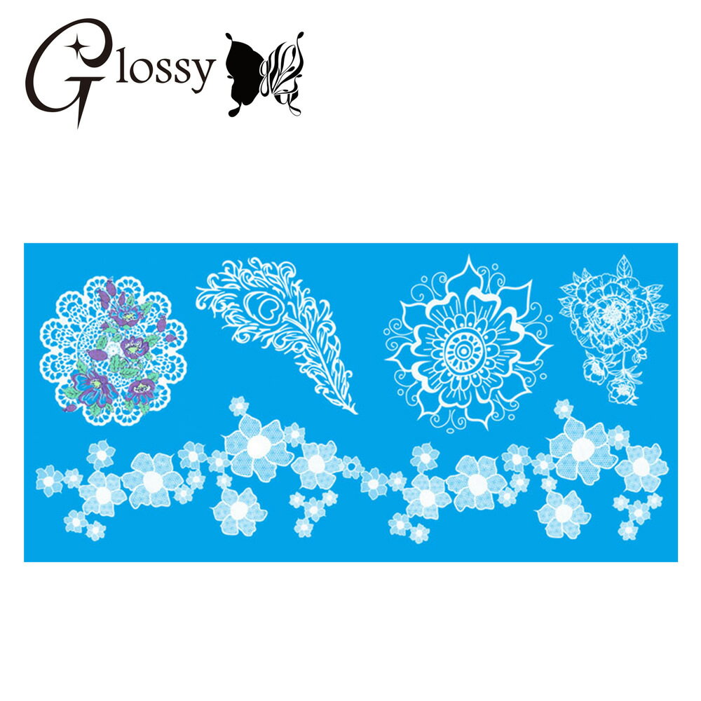 タトゥーシール ホワイト Innocent Veil イノセントヴェール (GT-499) 白ヘナ 白 レース フェイクタト..