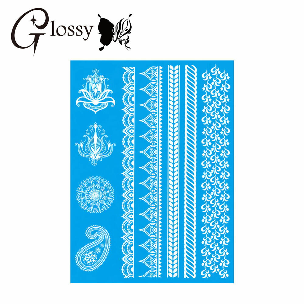 タトゥーシール ホワイト Innocent Veil イノセントヴェール (GT-516) 白ヘナ 白 レース フェイクタト..