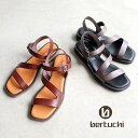 Bertuchi(ベルトゥーチ)レディース サンダル 本革 レザーサンダル ストラップ ペタンコ フラット(bertuchi-lz208)スペイン製 スクエアト...