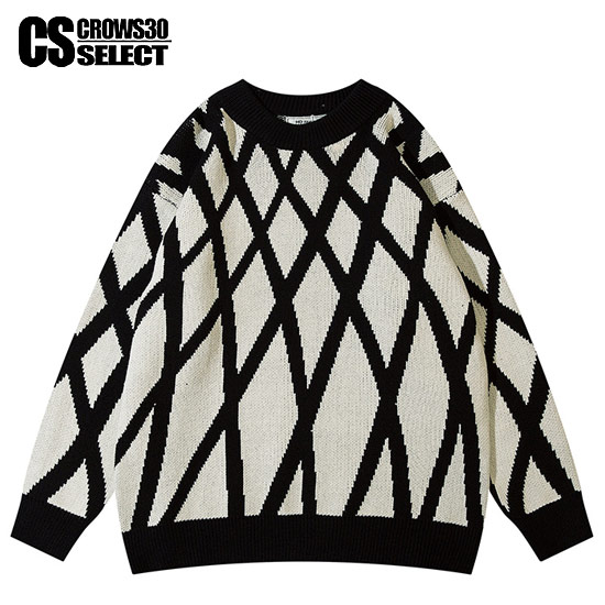 セーター メンズ V系 ニットソー メンズ モード系 ロンT メンズ ニットソー メンズ ロングTシャツ メンズ 原宿系 セーター 幾何学 ライン 大きいサイズ...