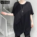 Tシャツ メンズ モード系 Tシャツ メンズ カットソー ボーダー 生地切替 アシンメトリー オシャレ 原宿系 Tシャツ 半袖 Tシャツ インポート 2022 春 夏 新作 個性的 V系 お兄系 ヴィジュアル系 ファッション ホスト 衣装 ロック系 ビター系 Tシャツ