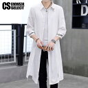 シャツ メンズ モード系 シャツ メンズ ロングシャツ メンズ ロング丈 シャツ メンズ シャツコート メンズ ストリート系 シャツ メンズ 刺繍 エンブレム ...