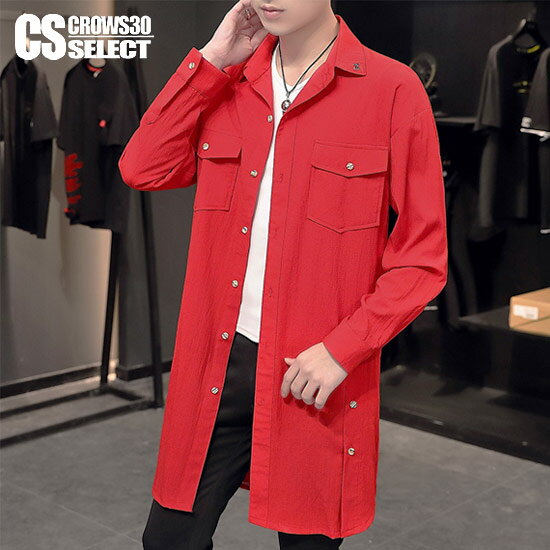 楽天Alleglo クローズ30スタイルシャツ メンズ ストリート系 シャツ メンズ ロングシャツ メンズ ロング丈 シャツ メンズ シャツコート メンズ ビター系 シャツ メンズ 大きいサイズ 長袖 シャツ インポート 2022 春 夏 新作 V系 ヴィジュアル系 ファッション 衣装 韓国 ビター系