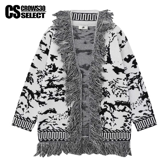 カーディガン メンズ ニットカーディガン レディース モード系 ニット メンズ 大きいサイズ 地雷系 セーター ユニセックス ノルディック柄 総柄 フリンジ カ...