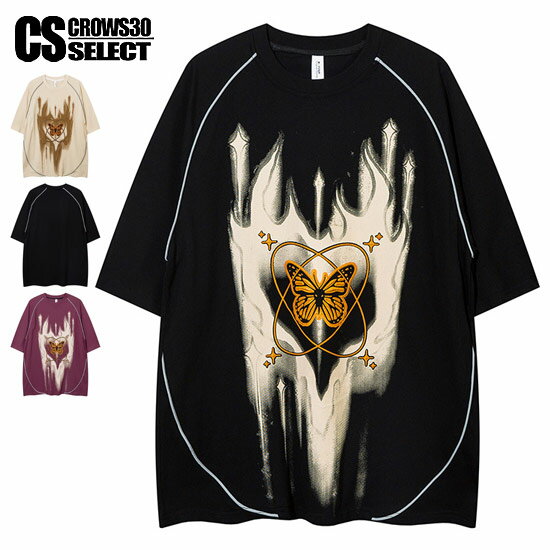 Rakuten - Tシャツ メンズ ロング丈 カットソー メンズ V系 Tシャツ メンズ モード系 カットソー ユニセックス バタフライ 蝶柄 パイピング 大きいサイズ Tシャツ メンズ アメカジ オシャレ 半袖 Tシャツ 2024 春 夏 新作 個性的 お兄系 ヴィジュアル系 ファッション ホスト ロック