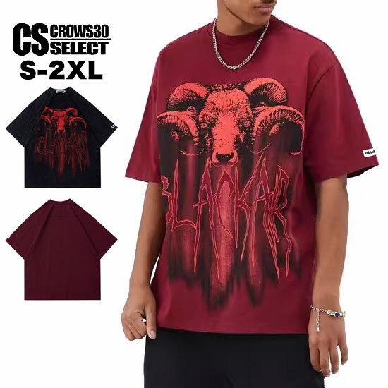 Tシャツ メンズ y2kファッション ロック系 Tシャツ メンズ オラオラ系 Tシャツ メンズ ロング丈 V系 Tシャツ オーバーサイズ Tシャツ ビッグプリント ビッグTシャツ 夏 新作 個性的 お兄系 悪魔 デーモン ヴィジュアル系 ファッション ホスト 衣装 バンド ステージ衣装