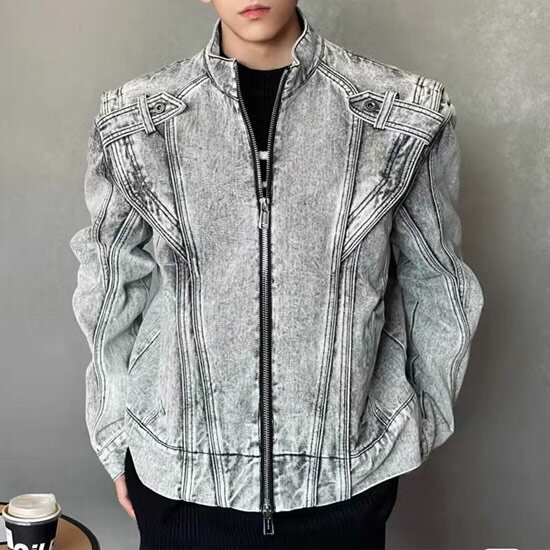 Gジャン メンズ デニムジャケット メンズ ライダースジャケット メンズ ブルゾン トラッカージャケット おしゃれ オーバーサイズ アウター ブルゾン 秋 冬 新作 ストリート系 ヴィジュアル系 ファッション 衣装 ホスト V系 お兄系 韓国 衣装