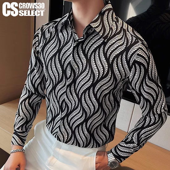 シャツ メンズ ドレスシャツ メンズ 総柄 シャツ メンズ ホストシャツ カッターシャツ ワイシャツ 細身 長袖 シャツ 2024 春 夏 秋 冬 新作 30代 40代 50代 個性的 V系 ビジュアル系 ファッション ホスト スーツ 衣装 オラオラ系 パーティー 二次会 ホストスーツ 結婚式