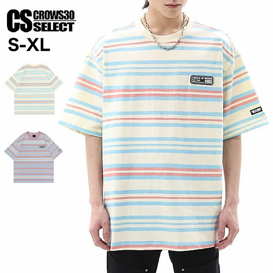 Tシャツメンズボーダーオラオラ系T...