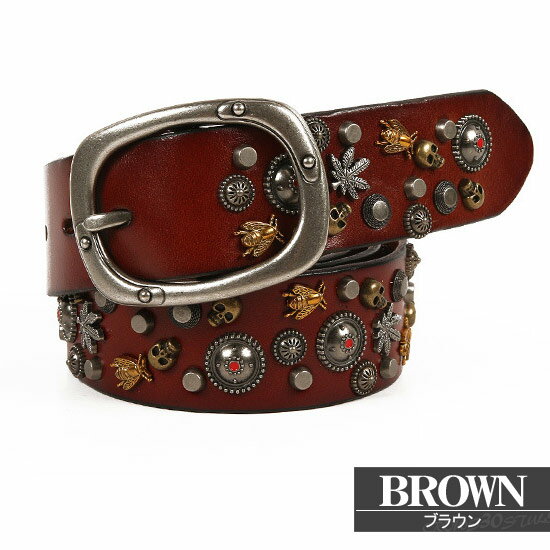 ベルト メンズ スタッズベルト V系 ベルト スタッズ スカル ドクロ 蜂 本皮 レザー 牛皮 レザー 送料無料 V系 ヴィジュアル系 ファッション ストリート系 モード系 ファッション スタイル ホスト 30代 40代 大人 衣装 ブラック 黒 ビター系 お兄系 コイン ベルト 派手