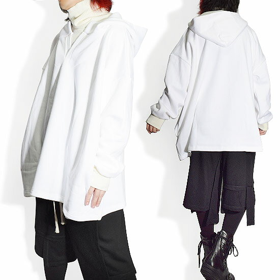 モード系 パーカー メンズ ビッグパーカー ロングtシャツ ロンt メンズファッション レディース ハイネック ロング丈 カットソー ホワイト 白オーバーサイズ お兄系 モード系ファッション ホスト Sale 87 Off ビジュアル系 春 ストリート系 個性的 冬 新作 衣装