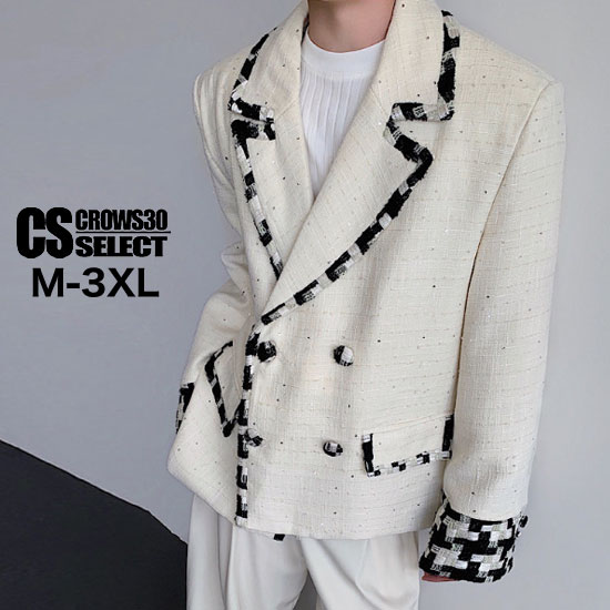 V系 ジャケット メンズ モード系 アウター メンズ 千鳥格子 メンズ テーラードジャケット メンズ チェック バイカラー お兄系 y2k ヴィジュアル系 ファッション ホスト スーツ 大人 ジャケット 送料無料 新作 30代 40代 個性的 バンド ステージ衣装 韓国