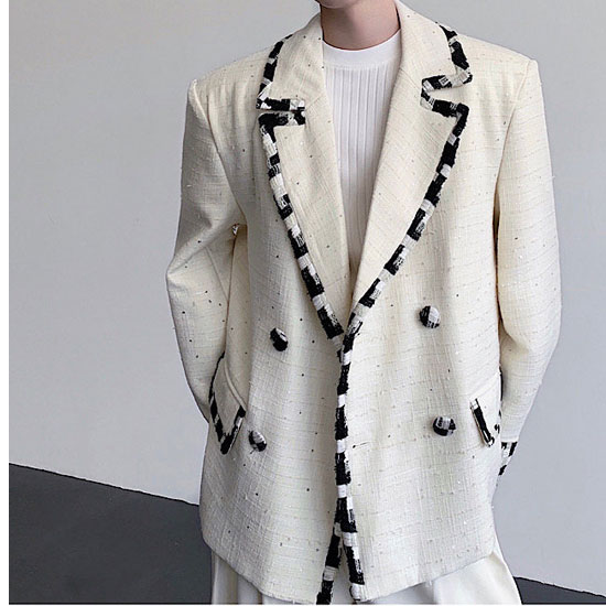 V系 ジャケット メンズ モード系 アウター メンズ 千鳥格子 メンズ テーラードジャケット メンズ チェック バイカラー お兄系 y2k ヴィジュアル系 ファッション ホスト スーツ 大人 ジャケット 送料無料 新作 30代 40代 個性的 バンド ステージ衣装 韓国