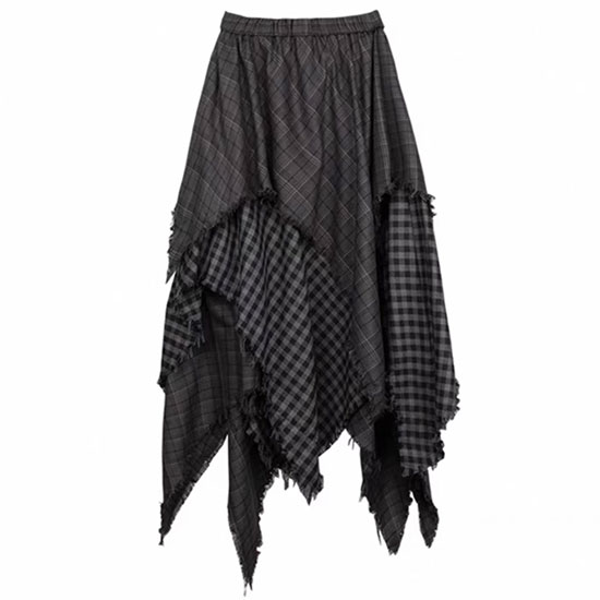 V系 スカート メンズスカート レディース モード系 スカート チェックスカート ドレープスカート バイカラースカート 個性的 ヴィジュアル系 ファッション 原宿系 スカート 病み系 スカート お兄系 B系 ホスト モード系 メンズ 地雷系 スカート 新作 衣装 alcw