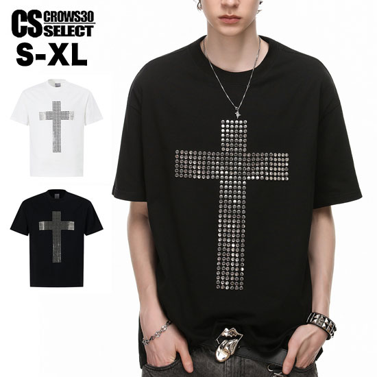 Rakuten - V系 Tシャツ メンズ モード系 Tシャツ メンズ オラオラ系 Tシャツ 十字架 クロス スタッズ 半袖 カットソー ロック系 派手 30代 40代 50代 60代 オシャレ 新作 個性的 お兄系 ヴィジュアル系 ファッション ホスト ロック バンド