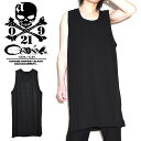 ロングタンクトップ メンズ モード系 タンクトップ メンズ Tシャツ メンズ モード系 十字架 クロス 送料無料 ビッグシルエット インポート オーバーサイズ ...