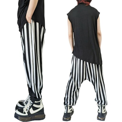 サルエルパンツ メンズ モード系 パンツ メンズ V系 ワイドパンツ メンズ バイカラーパンツ ストライプパンツ 送料無料 個性的 Y2K系 ヴィジュアル系 ファッション お兄系 allegro アレグロ ストリート系 ホスト 2024 春 夏 秋 冬 新作 衣装 ヒップホップ ダンサー B系 alcw