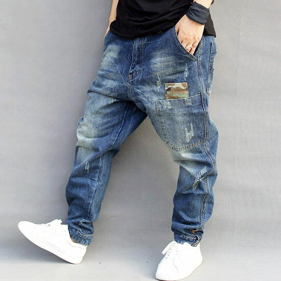 デニムパンツ メンズ ワイドパンツ メンズ 大きいサイズ サルエルパンツ サルエルデニムパンツ 迷彩 バイカラー ダメージ加工 ストリート系 ワイドパンツ メンズ B系 ヒップホップ オシャレ 派手 ビター系 インポート 個性的 お兄系 ホスト 衣装 2023 春 秋 冬 新作