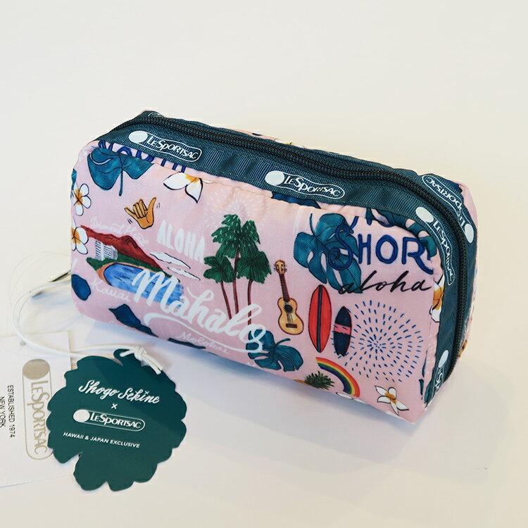 ハワイ柄 LeSportsac レスポートサック【レスポ レクタングラー ポーチ】＜shogo sekineコラボ（関根正悟）＞ コスメポーチ 化粧ポーチ 小物入れ ギフト プレゼント お土産 ファッション バッグ レディースのサムネイル