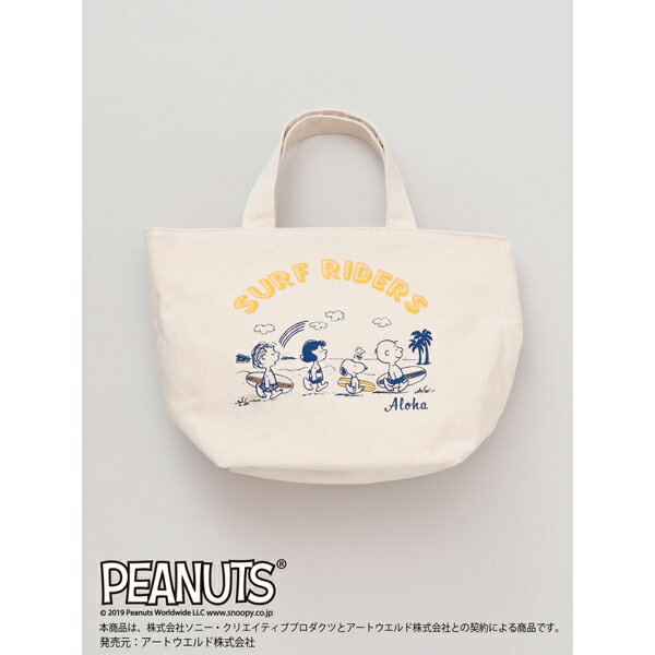 スヌーピー SNOOPY ハワイ HAWAII トートバッグ バッグ ミニ ランチバッグ キャンバス ハワイアン サーフィン ビーチ アロハ 海 ファッション コラボ グッズ （SURF RIDERS）のサムネイル