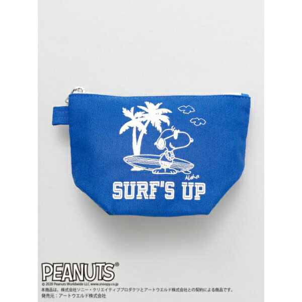 スヌーピー SNOOPY ハワイ HAWAII ポーチ 化粧ポーチ アクセサリーポーチ 小物入れ マルチケース バッグ キャンバス ハワイアン サーフィン ビーチ アロハ 海 ファッション コラボ グッズ （ネイビー） レディースのサムネイル