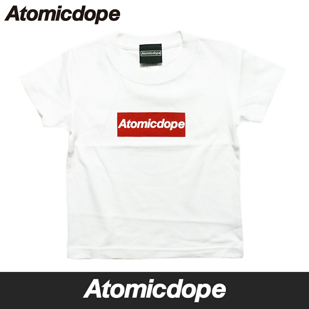 Atomicdope Kids Box Logo Tシャツ 半袖 白 半袖 子供用 Tee White アトミックドープ
