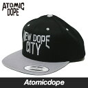 【Atomicdope】NEW DOPE CITY Snapback cap Grey Black スナップバックキャップ 灰 黒 帽子 アトミックドープ フリ...