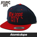 【Atomicdope】NEW DOPE CITY Snapback cap Navy Red スナップバックキャップ 帽子 紺 赤 アトミックドープ フリーサ...