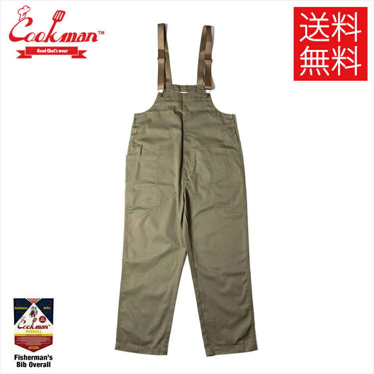 【送料無料】COOKMAN Fisherman 039 s Bib Khaki オーバーオール カーキ 無地 Overall クックマン メンズ レディース 男 女 ユニセックス