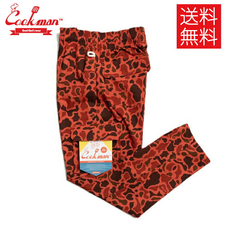 COOKMAN クックマン Chef Pants Cargo シェフパンツ カーゴ Ripstop Camo Red Duck Hunter リップストップ カモ レッド ダックハンター 赤 イージーパンツ メンズ レディース 男女兼用 カジュアル