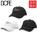 【送料無料】DOPE Script ローキャップ 帽子 黒 白 6 Panel Low Cap Black White ドープ