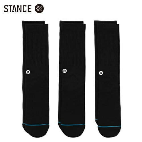 STANCE ICON 3 PACK ソックス3足セット ブラック 靴下 黒 SOCKS Black スタンス