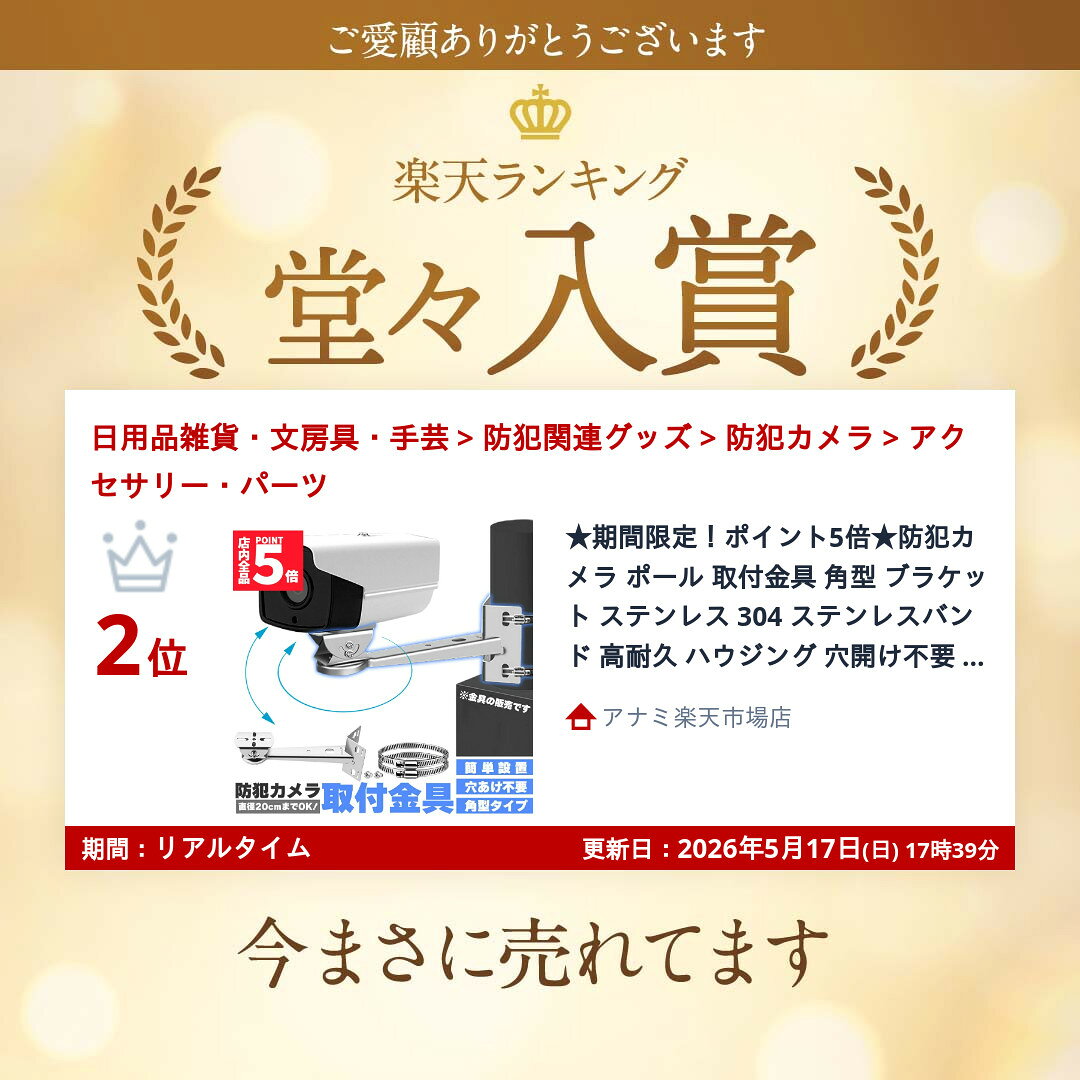 防犯カメラ ポール 取付金具 角型 ブラケット ステンレス 304 ステンレスバンド 高耐久 ハウジング 穴開け不要 セットあり anami-10003258 アナミ楽天市場店 サンプル画像2